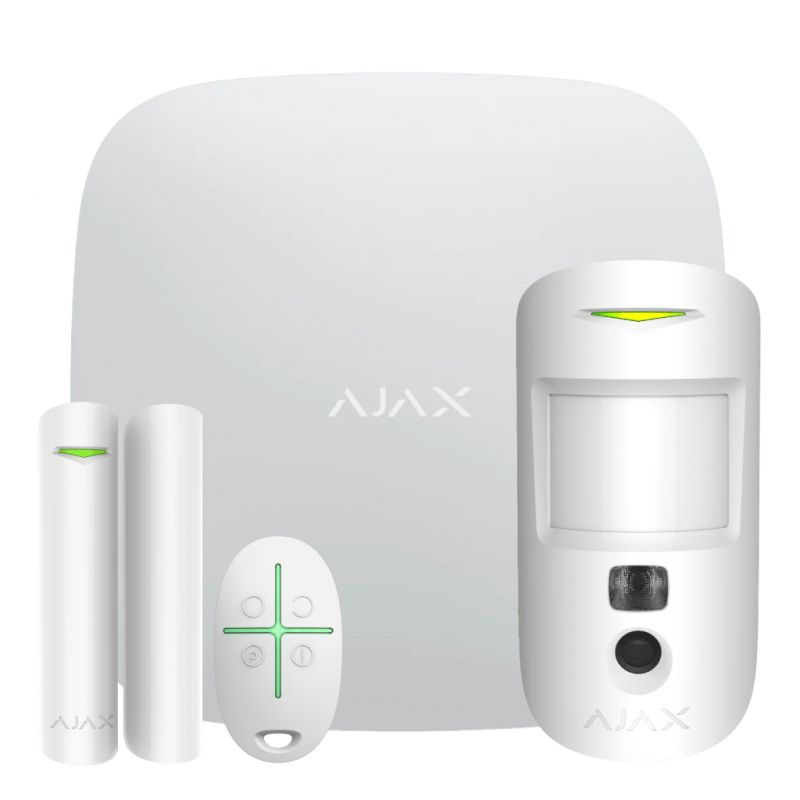 Ajax StarterKit Cam: central, detector con cámara, contacto de apertura y mando